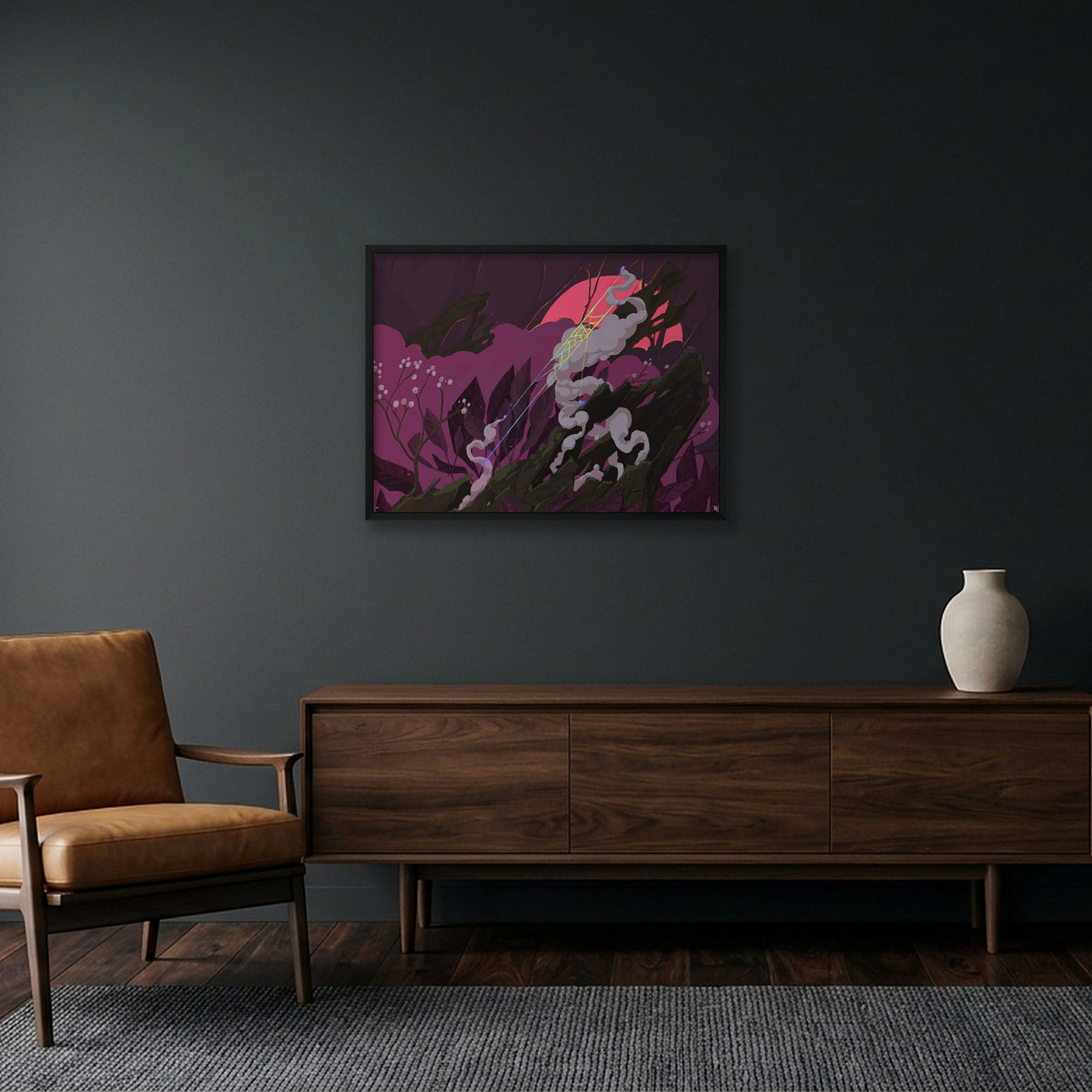 Smoke and Mirrors Print — 31×24" Black Frame