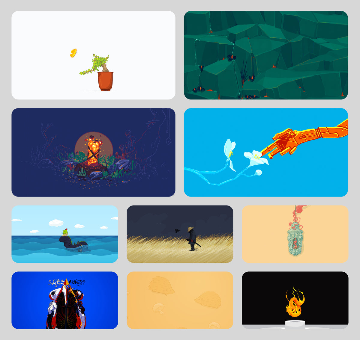 More Minimal wallpapers, including Zen, Biomechanical Interchange, Game Hunter and Overlord.