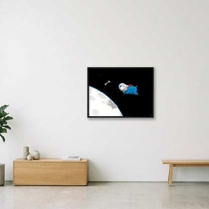 Space Doggy Print — 31×24" Black Frame