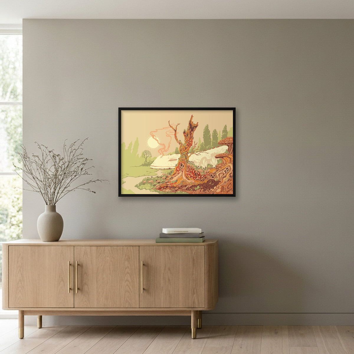 Slumbering Giant Print — 31×24" Black Frame