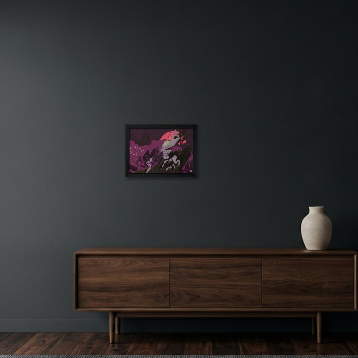 Smoke and Mirrors Print — A4 (12×8") Black Frame