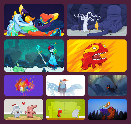 Preview grid of Weirdos pack wallpapers, including Moon and Stars, Nearly Ripe, Observant and Phosphoric Acid.